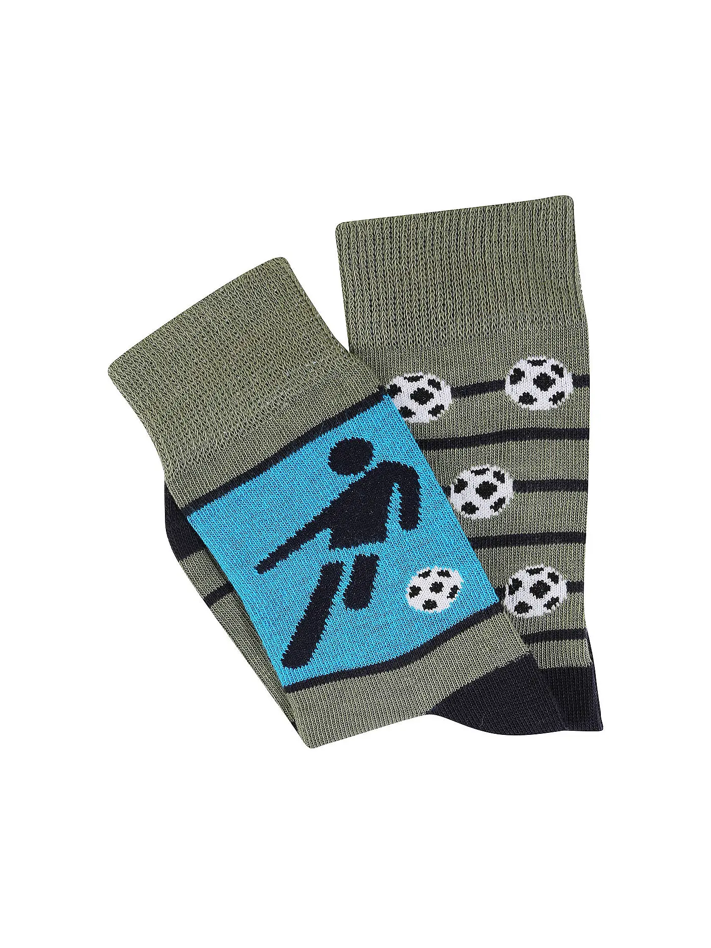 CAMANO | Jungen Socken 2er Pkg Fussball olive green | 